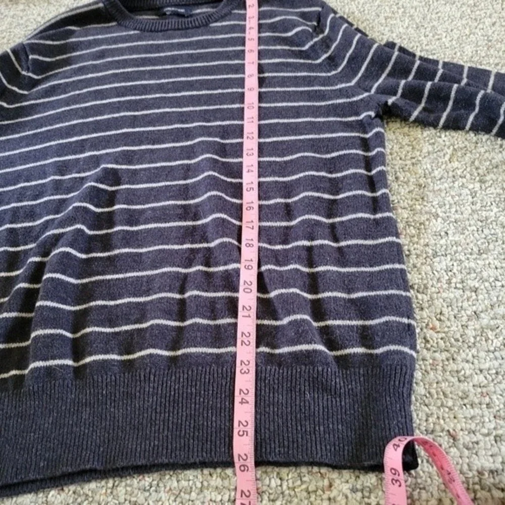 J. Crew Men's Blue & Gray Stripe Wool Blend Sweater Size Medium